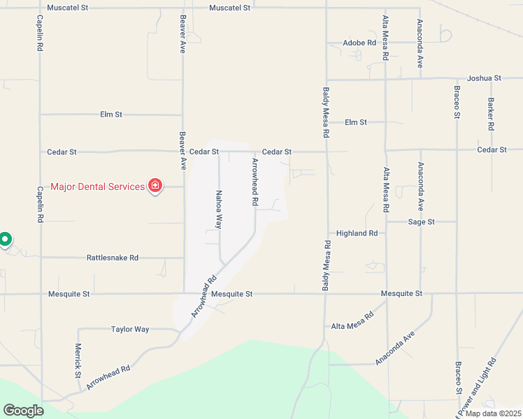 map of restaurants, bars, coffee shops, grocery stores, and more near Arrowhead Court in Phelan