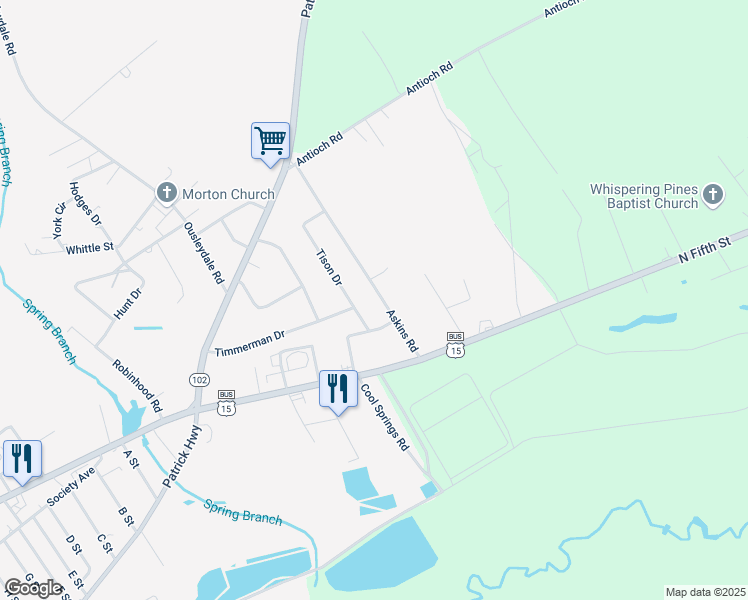 map of restaurants, bars, coffee shops, grocery stores, and more near 1204 Askins Road in Hartsville
