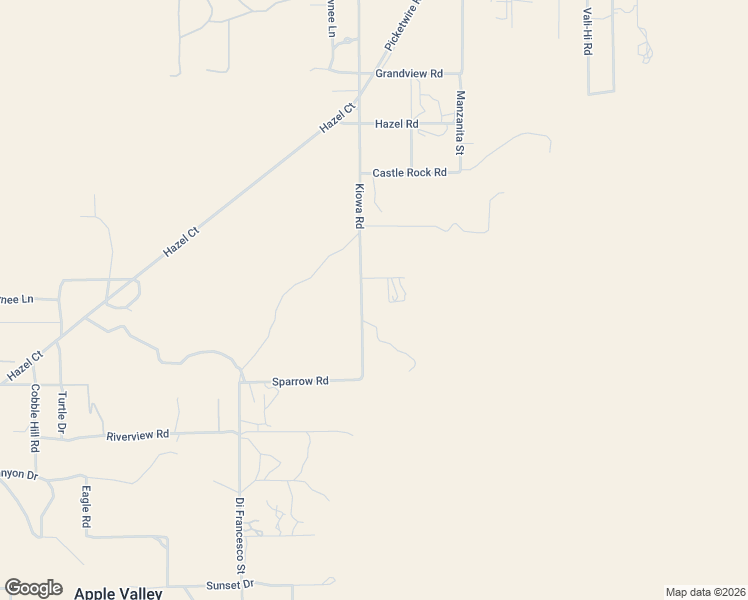 map of restaurants, bars, coffee shops, grocery stores, and more near 8255 Kiowa Road in Apple Valley