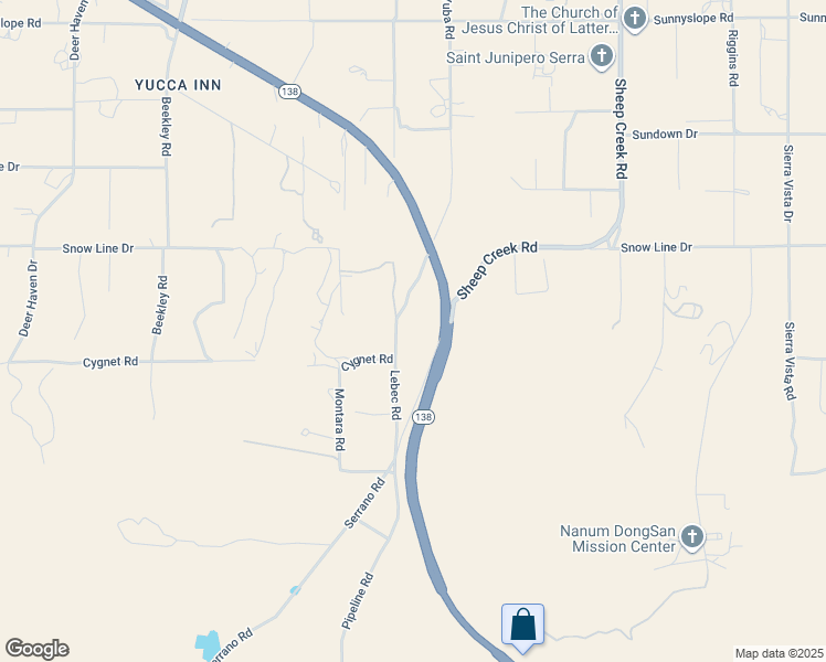 map of restaurants, bars, coffee shops, grocery stores, and more near 8480 California 138 in Pinon Hills