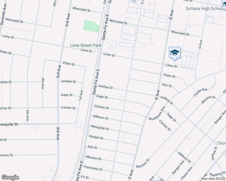 map of restaurants, bars, coffee shops, grocery stores, and more near 16521 Joshua Street in Hesperia