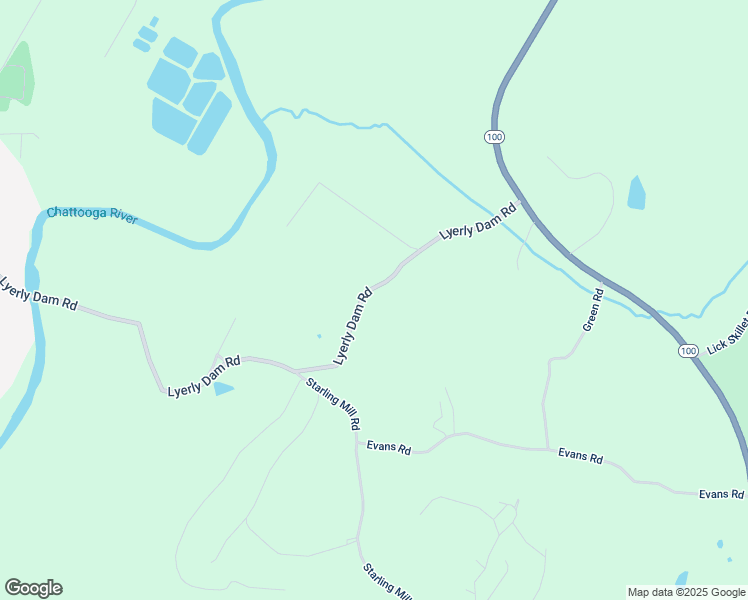 map of restaurants, bars, coffee shops, grocery stores, and more near 1682 Lyerly Dam Road in Lyerly