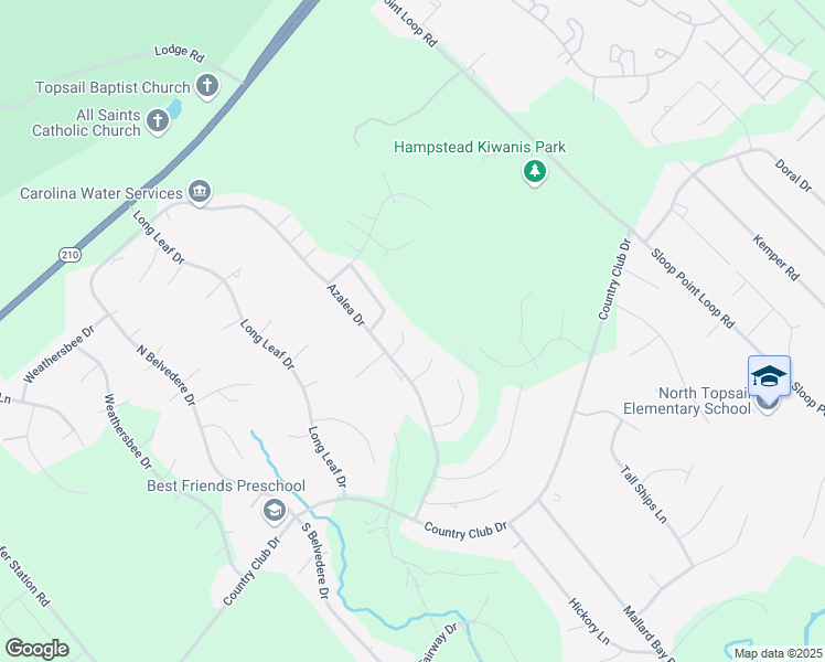 map of restaurants, bars, coffee shops, grocery stores, and more near 115 Blossom Circle in Hampstead