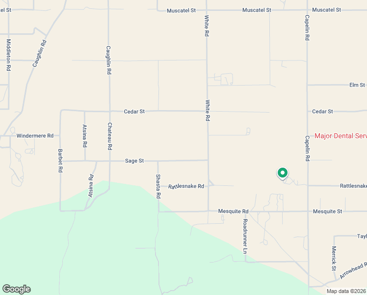 map of restaurants, bars, coffee shops, grocery stores, and more near 8450 White Road in Phelan