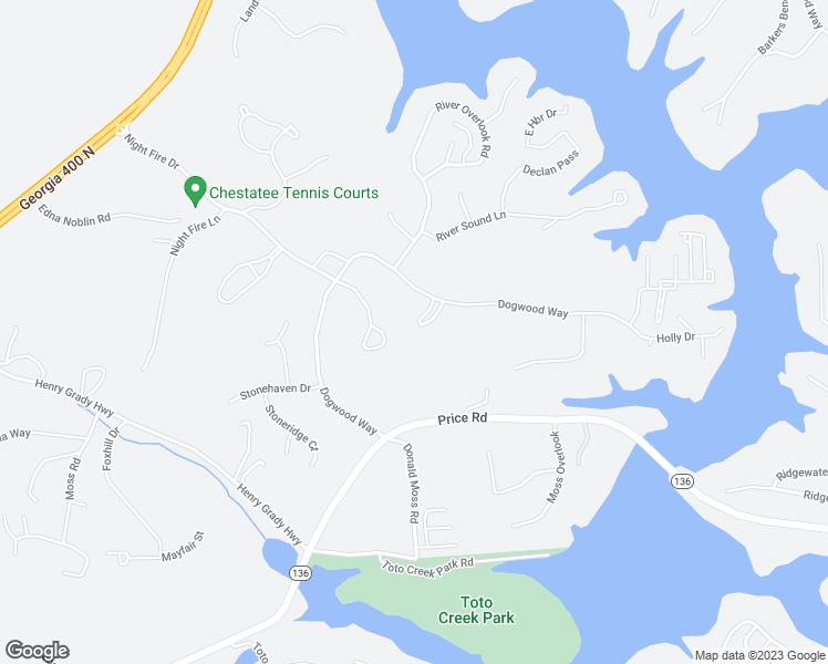 map of restaurants, bars, coffee shops, grocery stores, and more near 75 Parkside Circle in Dawsonville