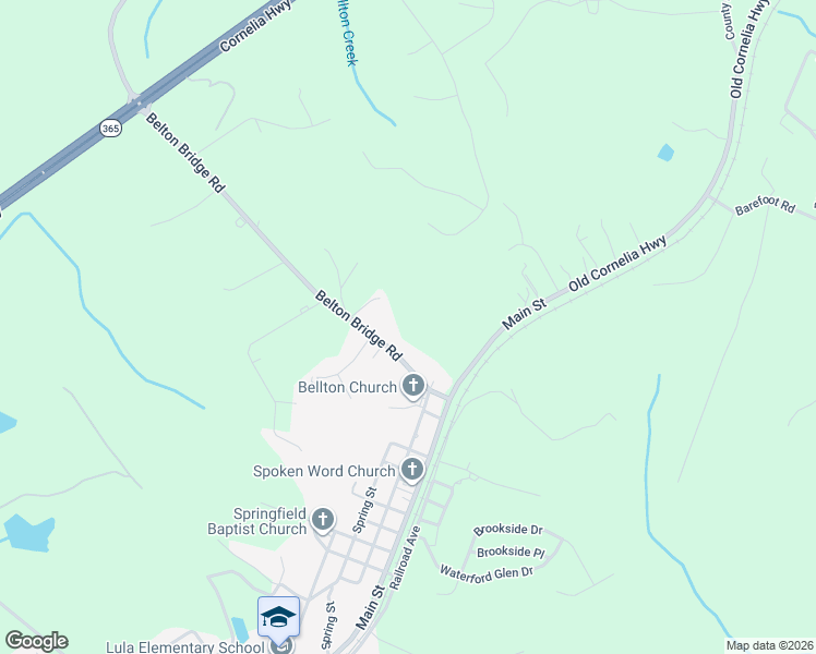 map of restaurants, bars, coffee shops, grocery stores, and more near 6630 Belton Bridge Rd in Lula