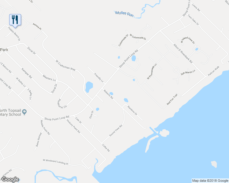 map of restaurants, bars, coffee shops, grocery stores, and more near 95 Roberts Road in Hampstead