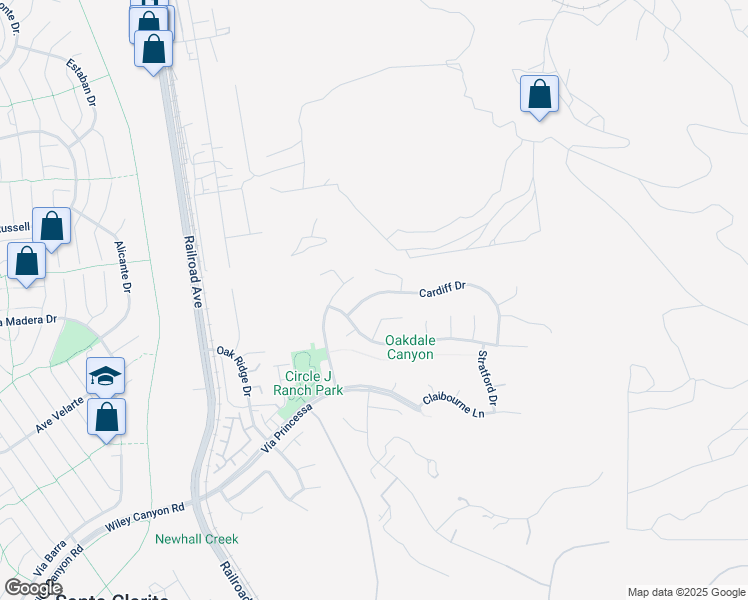 map of restaurants, bars, coffee shops, grocery stores, and more near 22604 Cardiff Drive in Santa Clarita