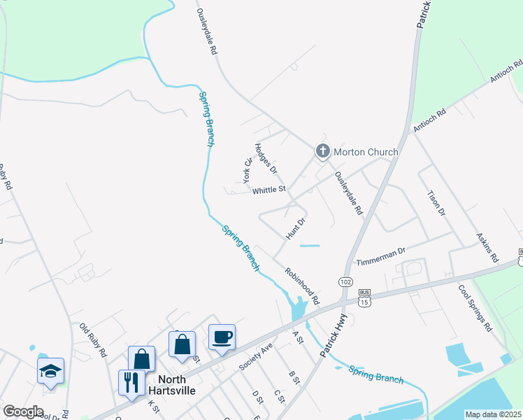 map of restaurants, bars, coffee shops, grocery stores, and more near 808 Red Fox Circle in Hartsville
