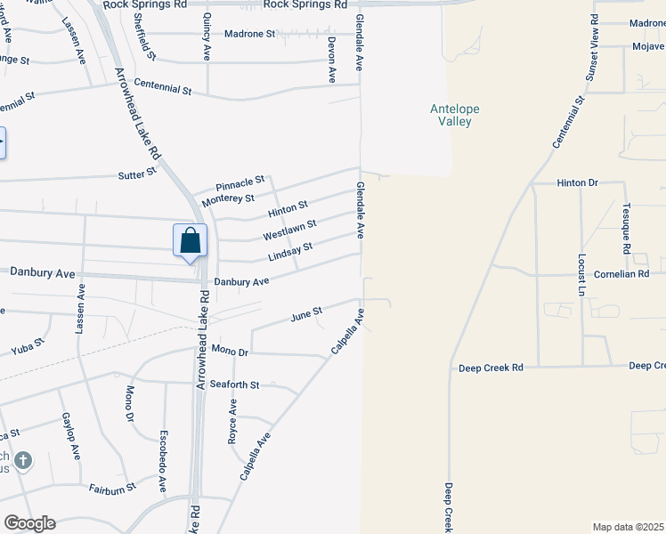 map of restaurants, bars, coffee shops, grocery stores, and more near 19233 Danbury Avenue in Hesperia
