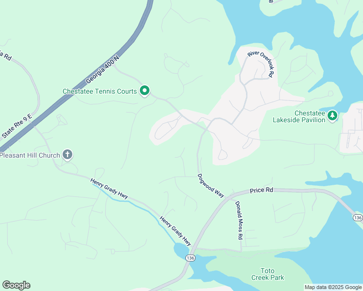 map of restaurants, bars, coffee shops, grocery stores, and more near 45 Fieldstone Court in Dawsonville