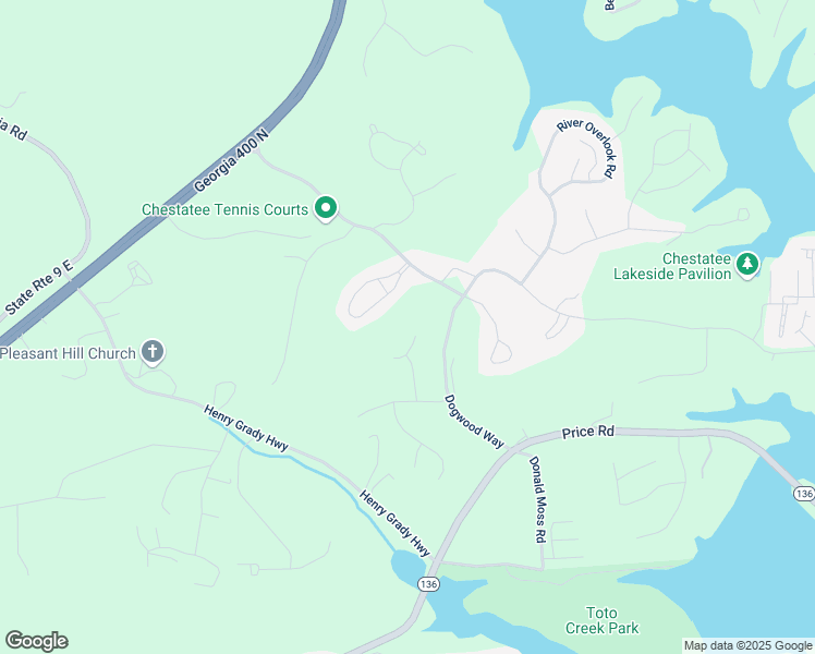 map of restaurants, bars, coffee shops, grocery stores, and more near 45 Fieldstone Court in Dawsonville