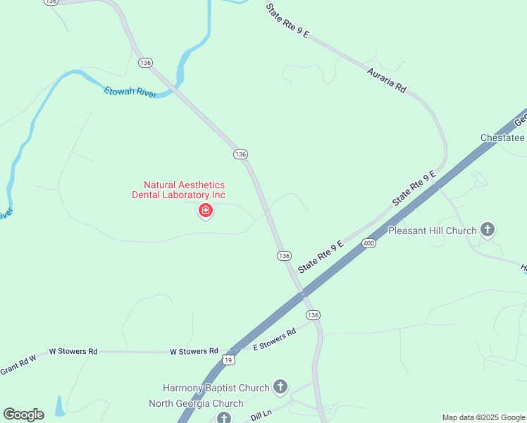 map of restaurants, bars, coffee shops, grocery stores, and more near River Bend Road in Dawson County