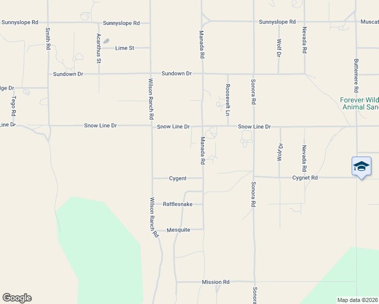 map of restaurants, bars, coffee shops, grocery stores, and more near 6677 Snow Line Drive in Phelan