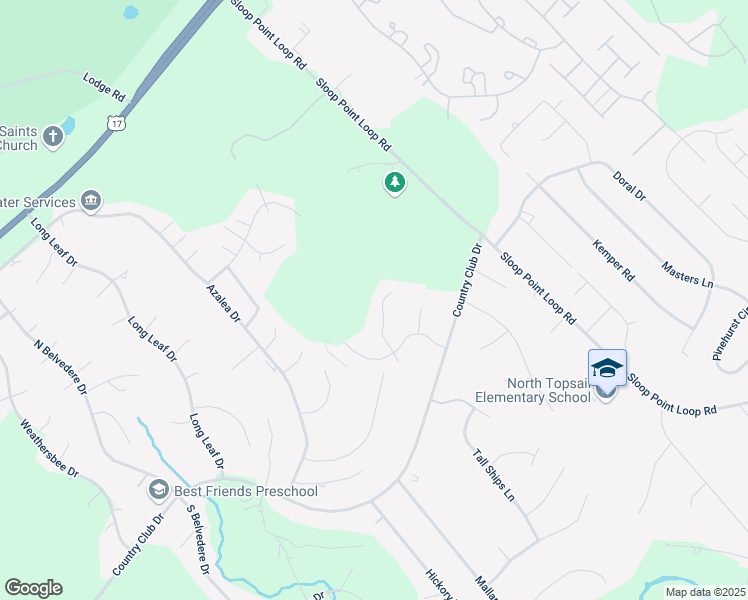 map of restaurants, bars, coffee shops, grocery stores, and more near 133 North Passerine Path in Hampstead