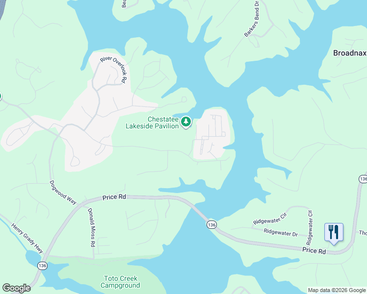 map of restaurants, bars, coffee shops, grocery stores, and more near 1117 Dogwood Way in Dawsonville