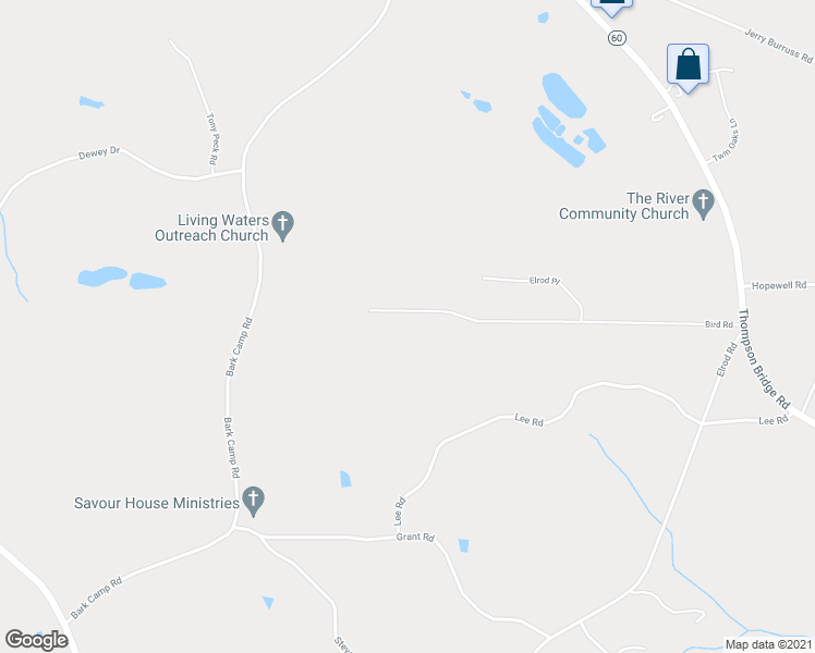 map of restaurants, bars, coffee shops, grocery stores, and more near 5099 Bird Road in Gainesville