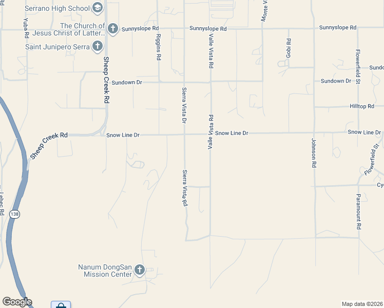 map of restaurants, bars, coffee shops, grocery stores, and more near 8315 Sierra Vista Road in Phelan