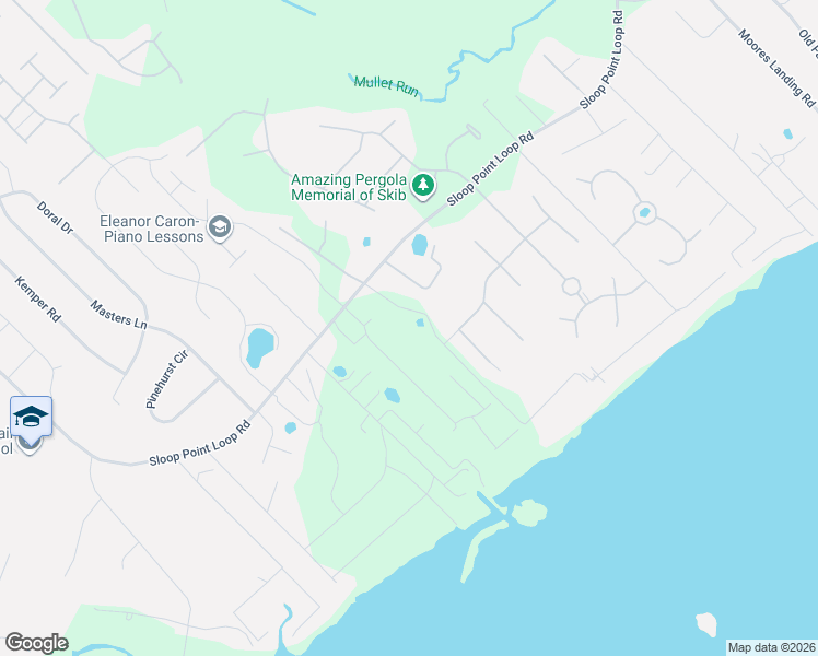 map of restaurants, bars, coffee shops, grocery stores, and more near 2-196 Alton D Rivenbark Road in Hampstead