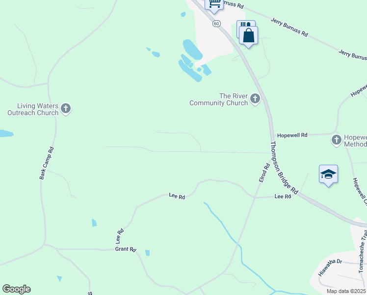 map of restaurants, bars, coffee shops, grocery stores, and more near 5020 Bird Road in Gainesville