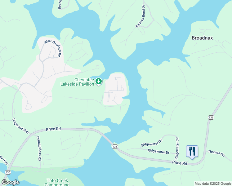 map of restaurants, bars, coffee shops, grocery stores, and more near 194 Waterfront Park Lane in Dawsonville