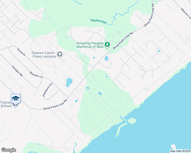 map of restaurants, bars, coffee shops, grocery stores, and more near 2046-2234 Sloop Point Loop Road in Hampstead