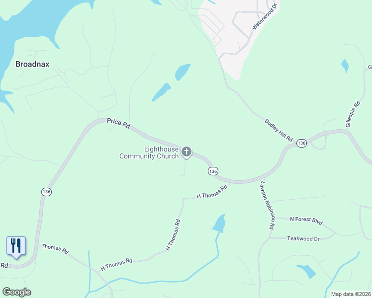 map of restaurants, bars, coffee shops, grocery stores, and more near 5298 Price Road in Gainesville