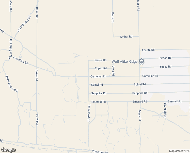 map of restaurants, bars, coffee shops, grocery stores, and more near Carnelian Road in Lucerne Valley