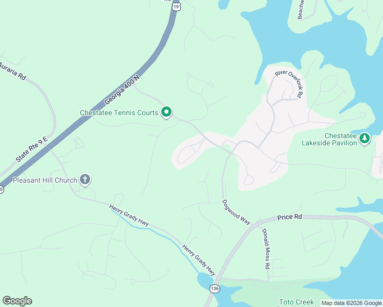 map of restaurants, bars, coffee shops, grocery stores, and more near 281 Blue Heron Bluff in Dawsonville