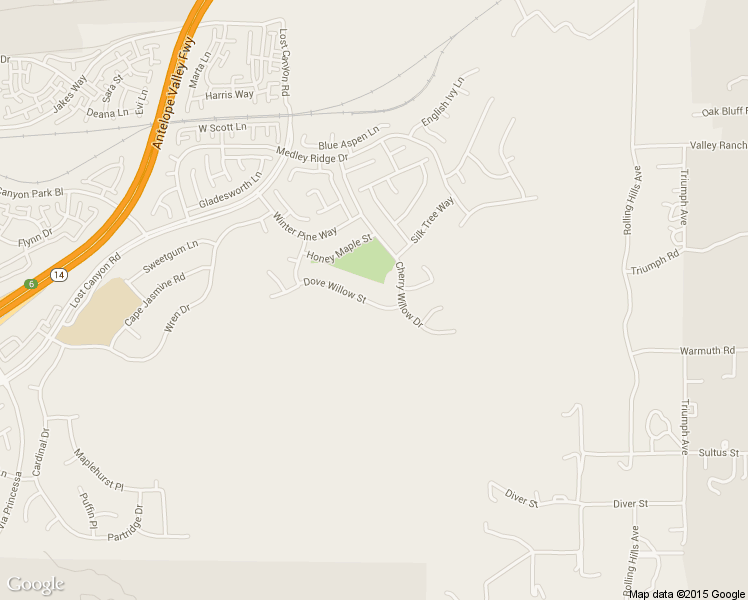 map of restaurants, bars, coffee shops, grocery stores, and more near 17335 Dove Willow Street in Los Angeles County