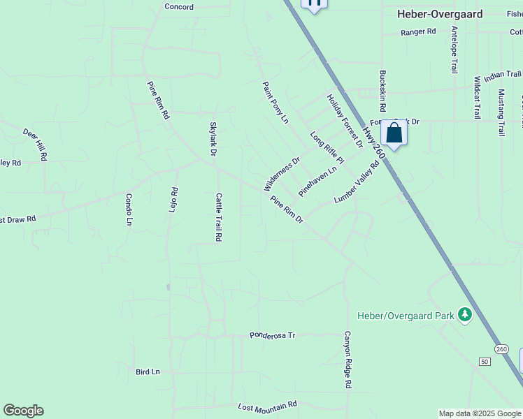 map of restaurants, bars, coffee shops, grocery stores, and more near 2873 Little Hawk Trail in Navajo County