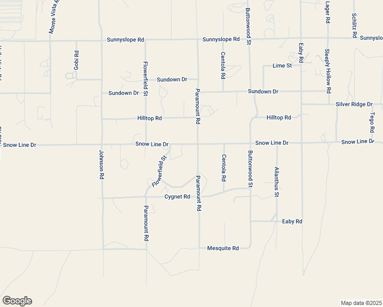 map of restaurants, bars, coffee shops, grocery stores, and more near 5295 Snow Line Drive in Phelan