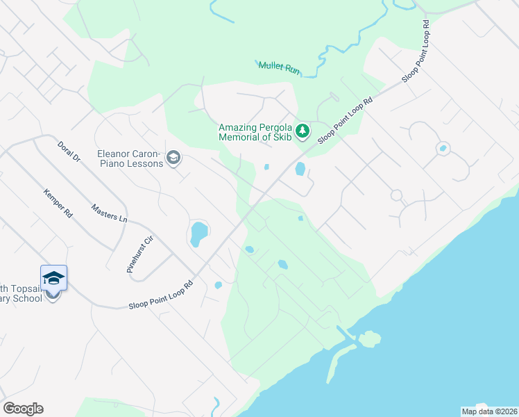 map of restaurants, bars, coffee shops, grocery stores, and more near 2046-2234 Sloop Point Loop Road in Hampstead