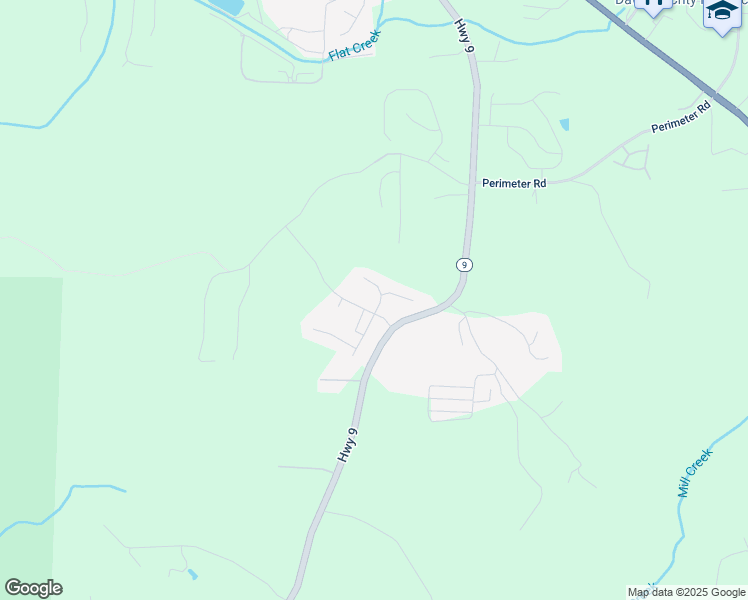 map of restaurants, bars, coffee shops, grocery stores, and more near 1350 Georgia 9 in Dawsonville