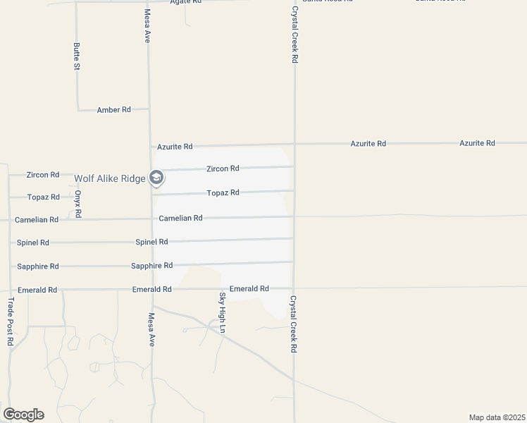 map of restaurants, bars, coffee shops, grocery stores, and more near Carnelian Road in Lucerne Valley