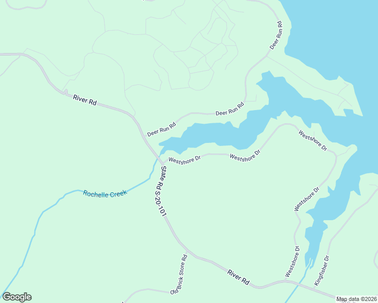 map of restaurants, bars, coffee shops, grocery stores, and more near 169 Westshore Drive in Ridgeway