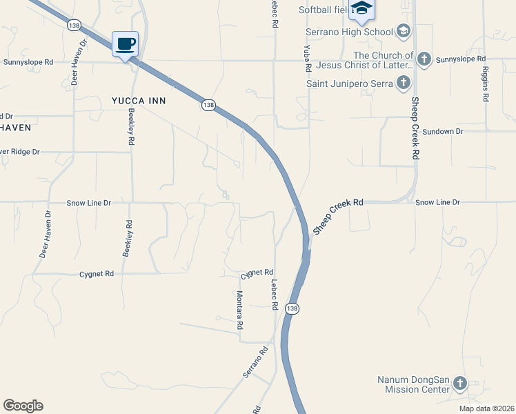 map of restaurants, bars, coffee shops, grocery stores, and more near 8477 Malpaso Road in Pinon Hills
