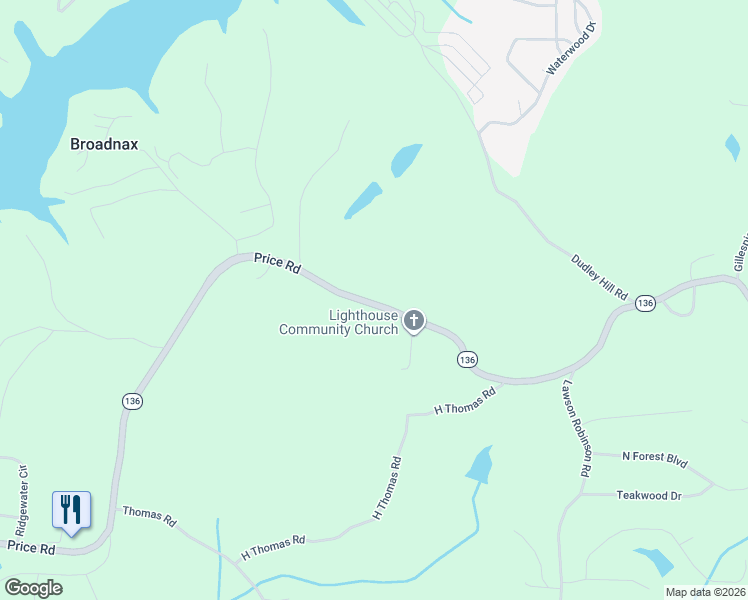 map of restaurants, bars, coffee shops, grocery stores, and more near 5357 Price Road in Gainesville