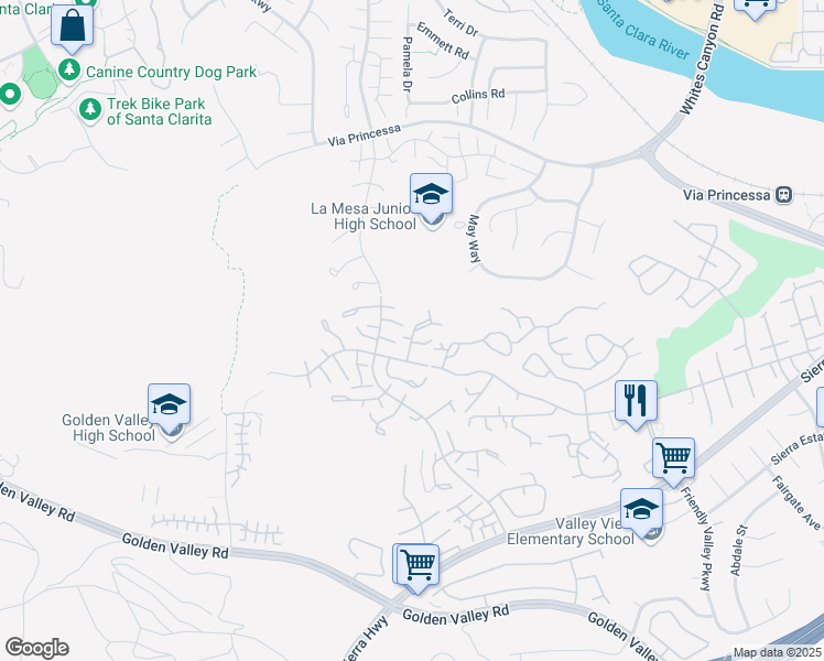 map of restaurants, bars, coffee shops, grocery stores, and more near 19915 Avenue Of The Oaks in Santa Clarita
