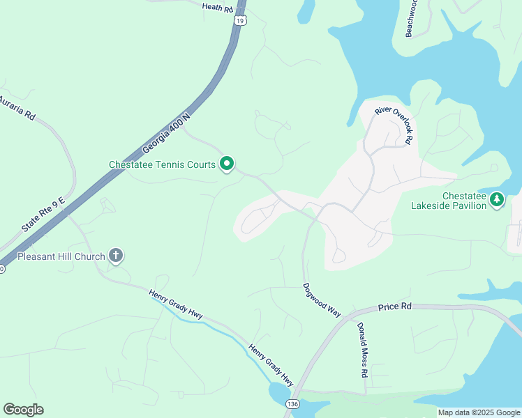 map of restaurants, bars, coffee shops, grocery stores, and more near Blue Heron Bluff in Dawsonville