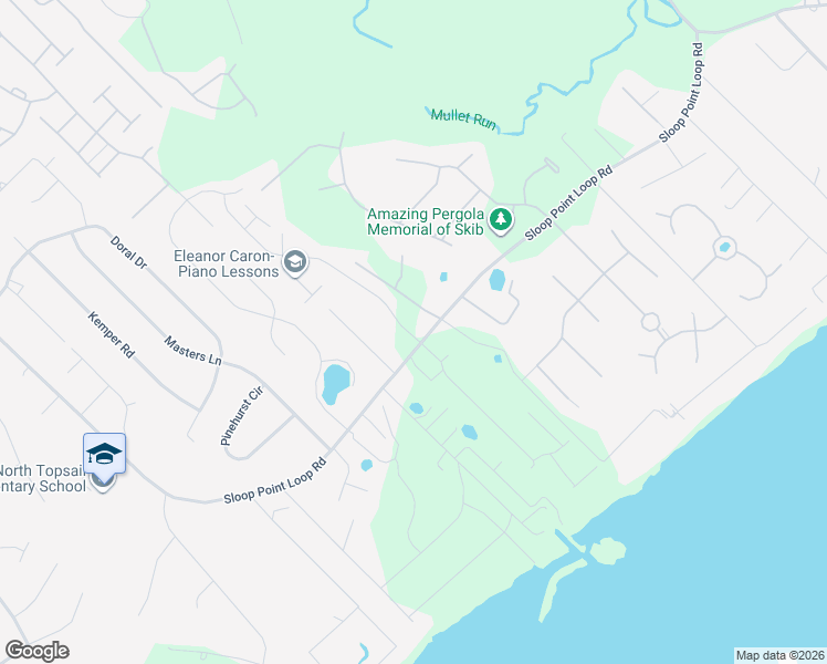 map of restaurants, bars, coffee shops, grocery stores, and more near 2046-2234 Sloop Point Loop Road in Hampstead