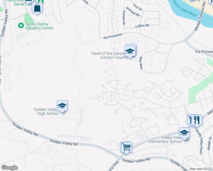 map of restaurants, bars, coffee shops, grocery stores, and more near 20031 Avenue Of The Oaks in Santa Clarita