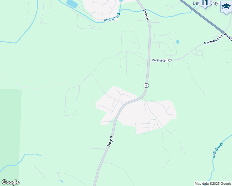 map of restaurants, bars, coffee shops, grocery stores, and more near 83 Midnight Run in Dawsonville