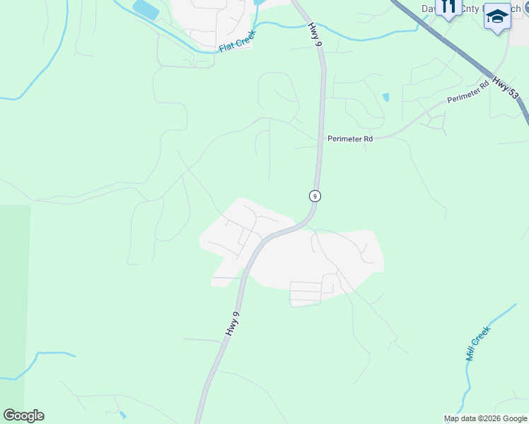 map of restaurants, bars, coffee shops, grocery stores, and more near 1324 Georgia 9 in Dawsonville