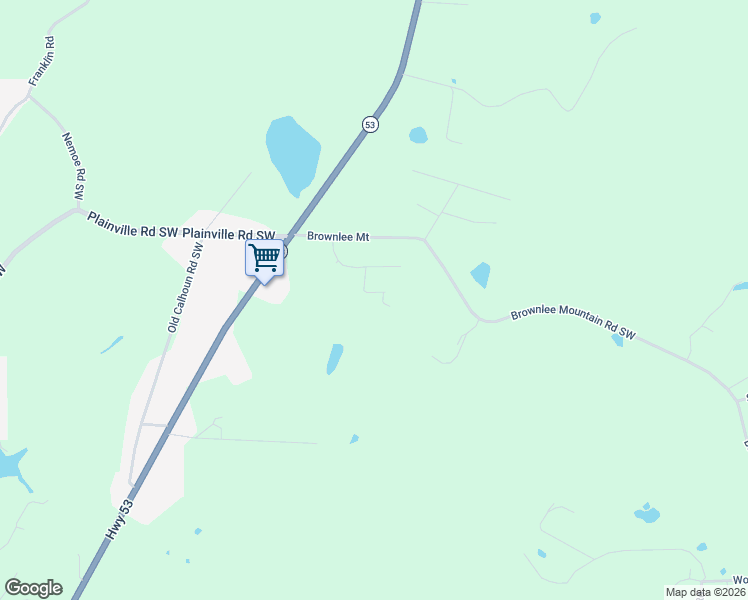 map of restaurants, bars, coffee shops, grocery stores, and more near 180 Honeysuckle Vine Road in Adairsville