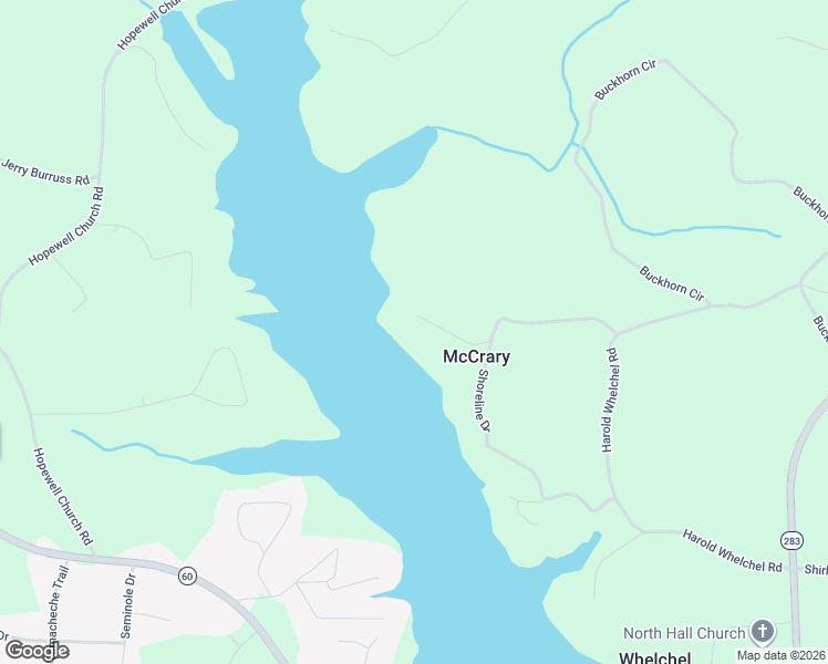 map of restaurants, bars, coffee shops, grocery stores, and more near 4649 Shoreline Lane in Gainesville