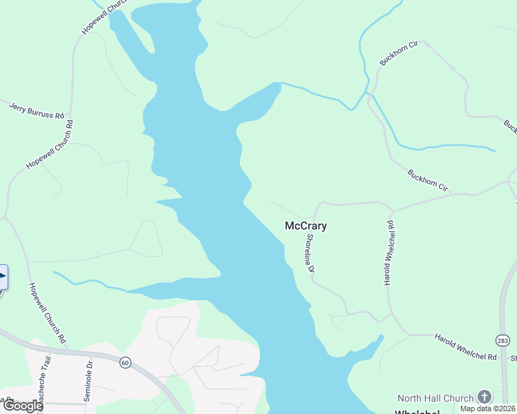 map of restaurants, bars, coffee shops, grocery stores, and more near 4653 Shoreline Lane in Gainesville