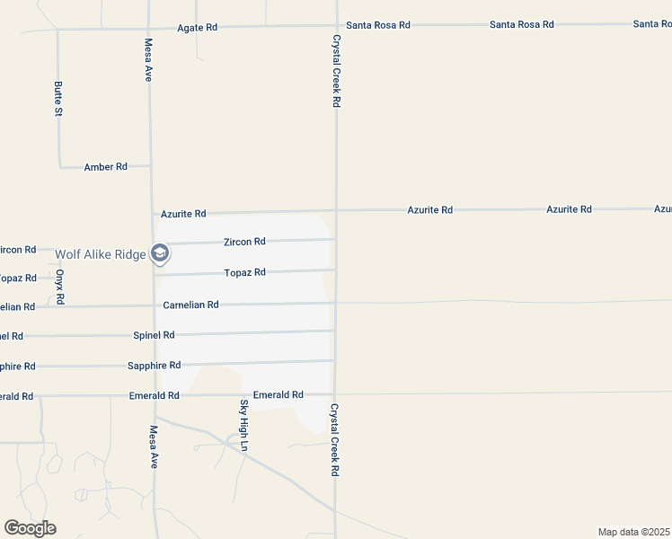 map of restaurants, bars, coffee shops, grocery stores, and more near Crystal Creek Road in Lucerne Valley