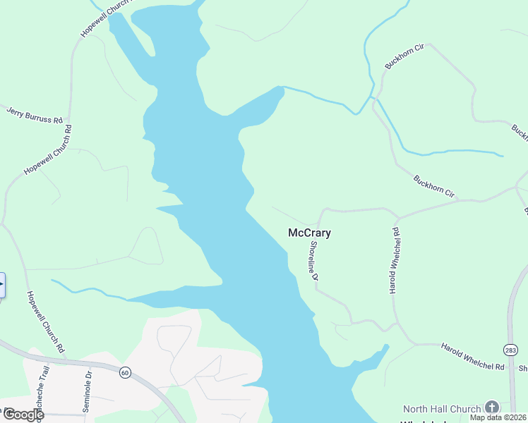 map of restaurants, bars, coffee shops, grocery stores, and more near 4653 Shoreline Lane in Gainesville