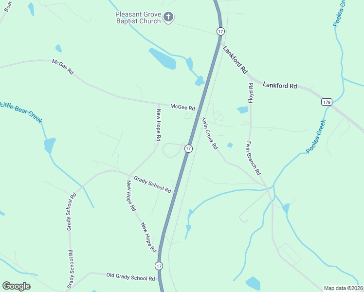 map of restaurants, bars, coffee shops, grocery stores, and more near Georgia 17 in Lavonia